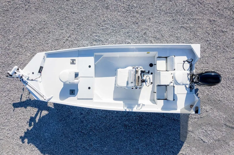 Slide: The Image of Overhead view of 2026 G3 Bay 20 boat on gravel surface. - 40