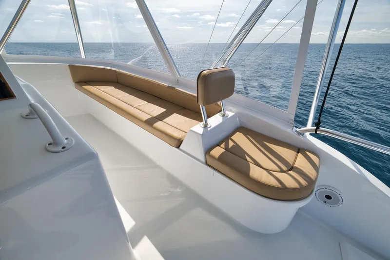 Slide: The Image of Luxurious seating on 2002 Weaver 60 Convertible yacht with ocean view. - 30