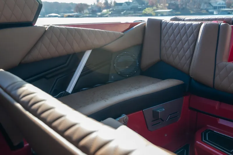 Slide: The Image of Luxurious interior of 2026 Tigé Z3 boat with quilted leather seating. - 15