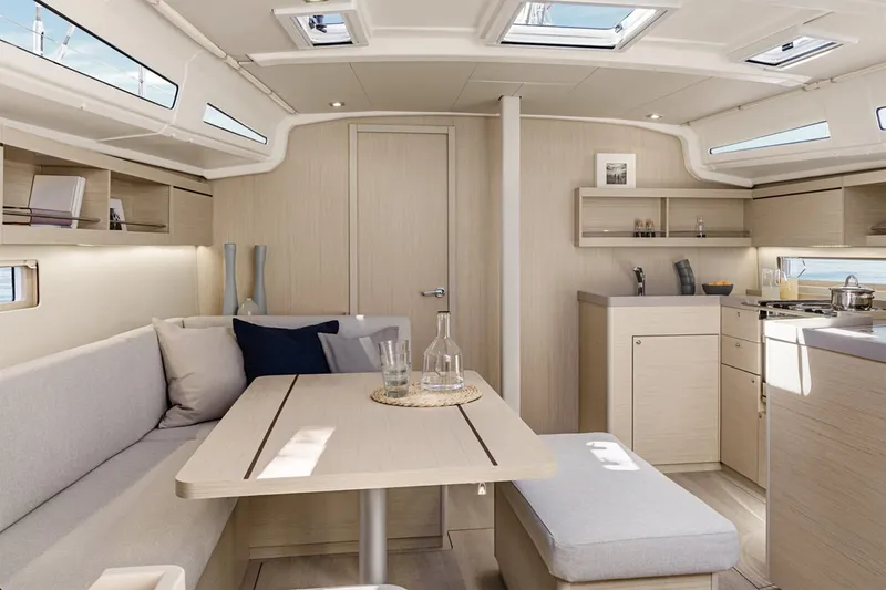 Slide: The Image of Manufacturer Provided Image: Luxurious interior of 2026 Beneteau Oceanis 40.1 yacht with modern furnishings and ample natural light. - 7