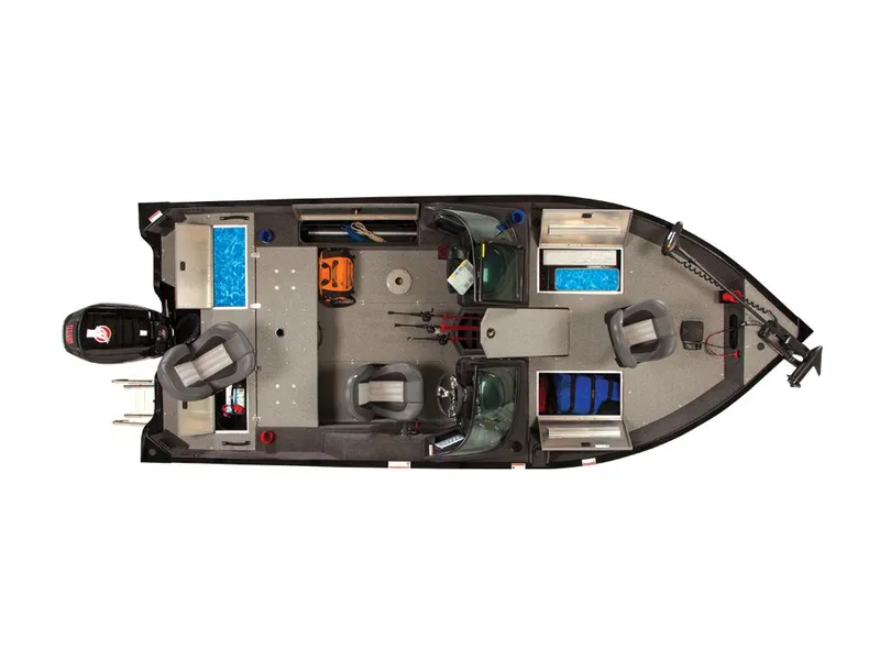 Slide: The Image of Manufacturer Provided Image: 2025 Lowe Fishing Machine 1775 WT, top view, spacious layout, fishing gear storage. - 16