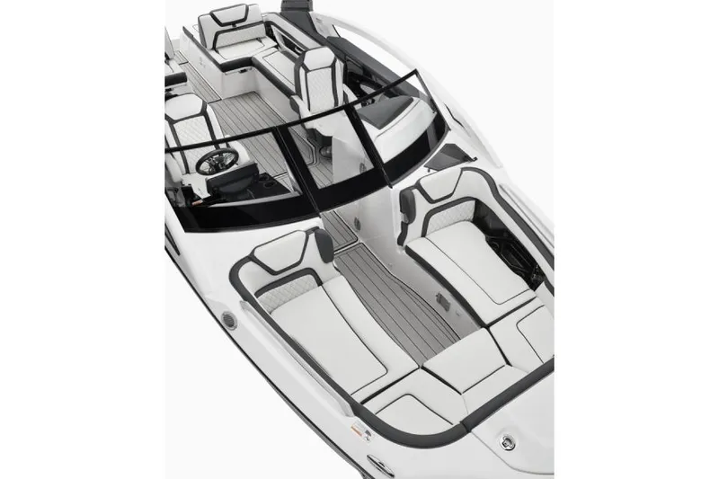 Slide: The Image of Manufacturer Provided Image: 2025 Yamaha Boats 275SE interior, featuring sleek seating and modern design. - 14