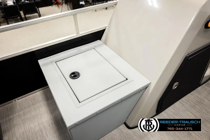 Slide: The Image of 2024 Lowe Ultra 162 Fish & Cruise boat interior storage compartment. - 19