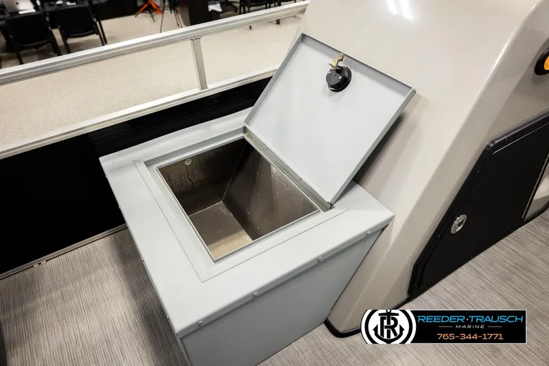 Slide: The Image of Open storage compartment on 2024 Lowe Ultra 162 Fish & Cruise boat. - 20