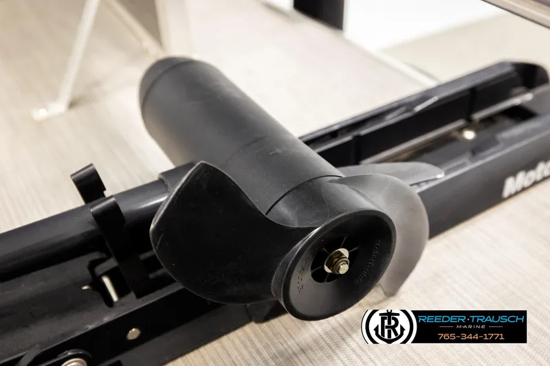 Slide: The Image of Close-up of a 2024 Lowe Ultra 162 Fish & Cruise boat motor component. - 44