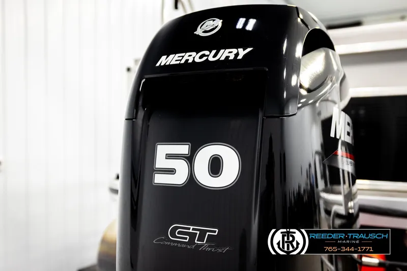 Slide: The Image of Mercury 50 HP outboard motor on 2024 Lowe Ultra 162 Fish & Cruise boat. - 47
