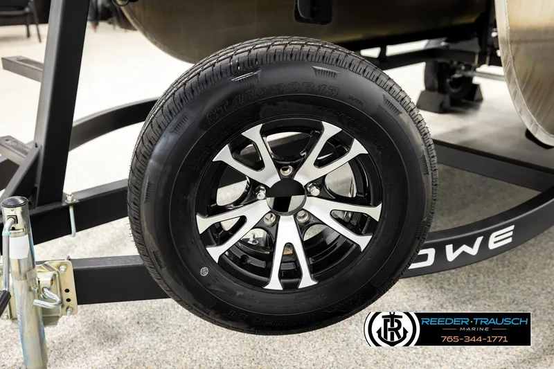 Slide: The Image of 2024 Lowe Ultra 162 Fish & Cruise trailer wheel, close-up view. - 49