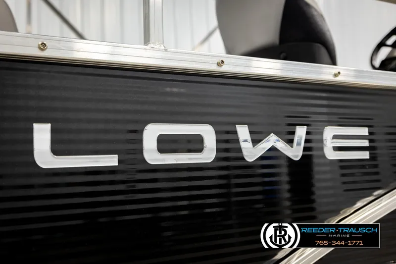 Slide: The Image of 2024 Lowe Ultra 162 Fish & Cruise boat, close-up of logo and branding. - 52