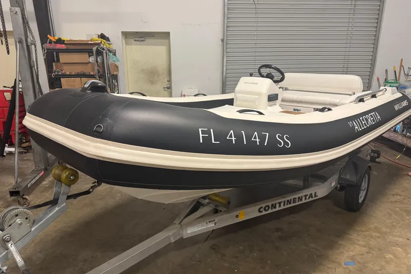 The Image of 2020 Williams Jet Tenders Sportjet 435 on trailer in garage setting. - 0