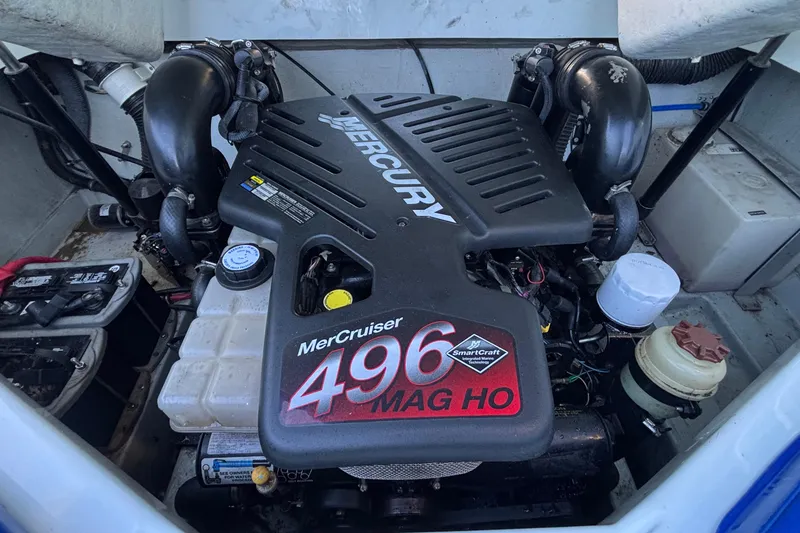 Slide: The Image of MerCruiser 496 MAG HO engine in 2008 Baja 277 Islander boat. - 38