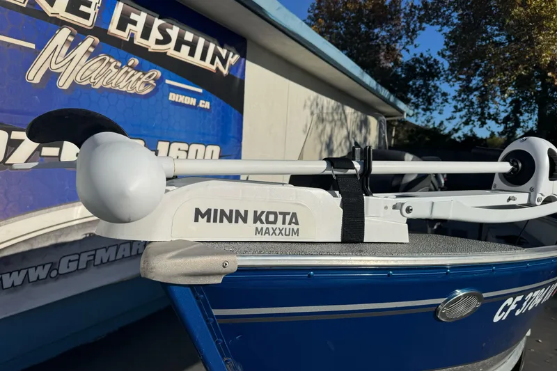 Slide: The Image of 2024 Lund 1400 Fury SS boat with Minn Kota Maxxum trolling motor. - 3