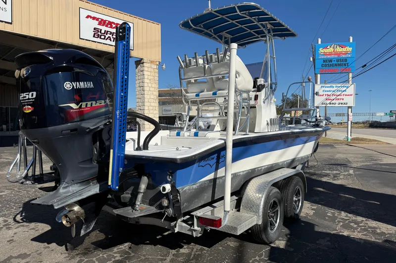 Slide: The Image of 2018 Shallow Sport 24 Modified V boat with Yamaha 250 VMAX engine on trailer. - 17