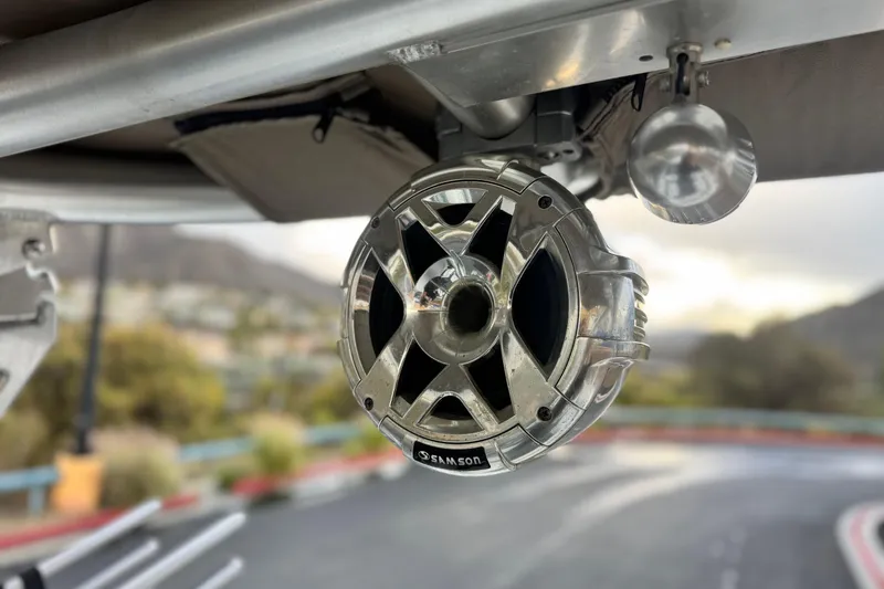 Slide: The Image of Close-up of a Samson speaker on a 2014 Cobalt 262 WSS boat. - 13