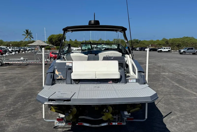 Slide: The Image of 2022 Cruisers Yachts 338 South Beach Edition Bow Rider at a sunny marina. - 15