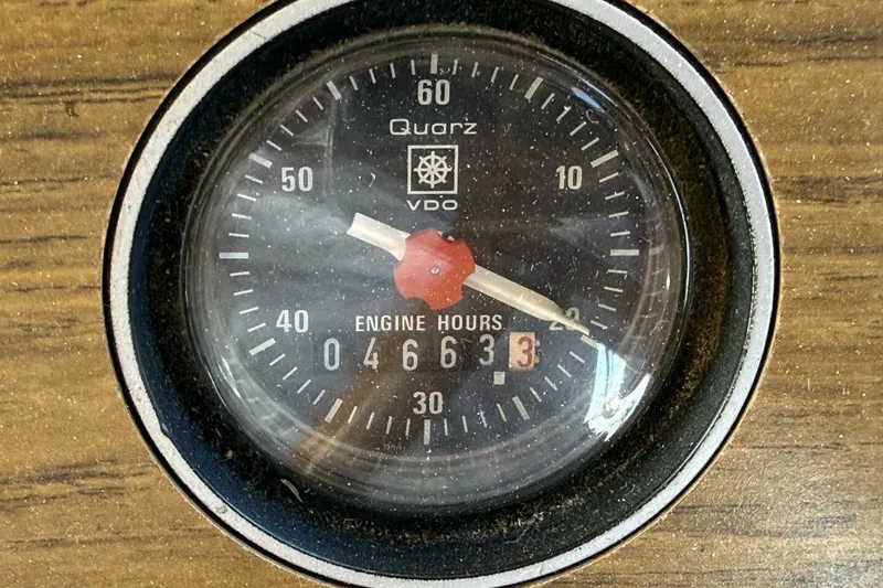 Slide: The Image of Engine hour meter of 1985 Grand Banks 36 Classic, showing 4663 hours. - 18