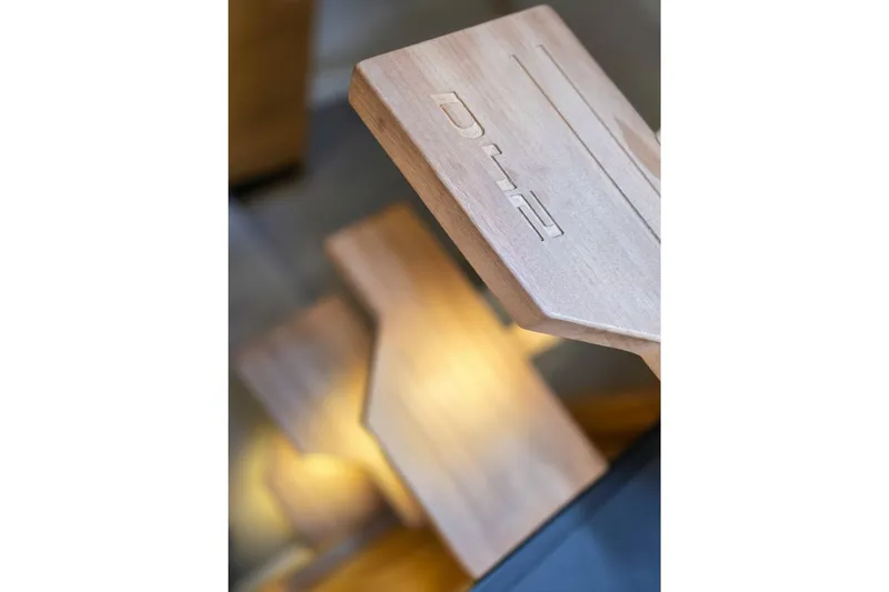 Slide: The Image of Close-up of wooden steps on 2023 De Antonio Yachts D42 Open. - 19