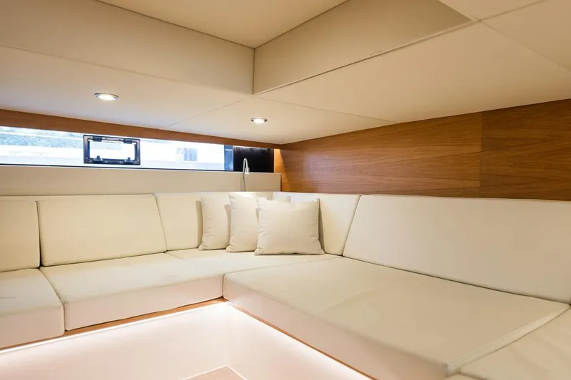 Slide: The Image of Luxurious interior of 2023 De Antonio Yachts D42 Open with elegant seating and modern design. - 21