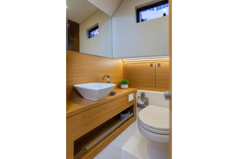 Slide: The Image of Luxurious bathroom in 2023 De Antonio Yachts D42 Open, featuring modern sink and toilet. - 24