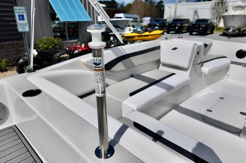 Slide: The Image of 2026 Starcraft SVX 171 OB boat interior with seating and ski pylon. - 15