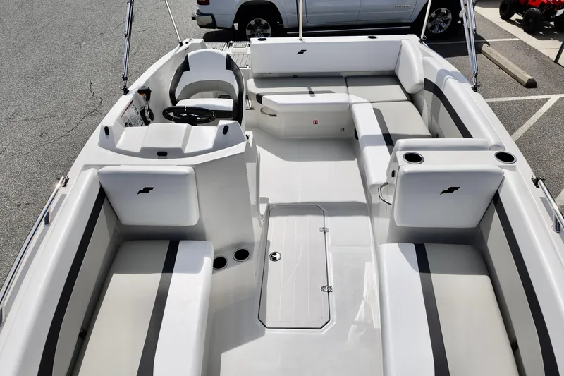 Slide: The Image of 2026 Starcraft SVX 171 OB boat interior with spacious seating and modern design. - 8