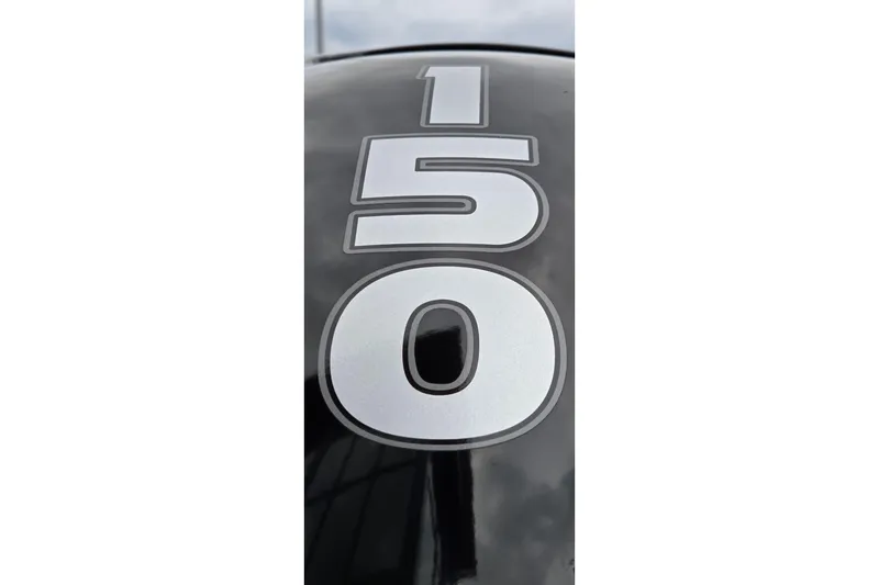 Slide: The Image of Close-up of '150' decal on 2018 Tracker Pro Team 195 Tournament Edition boat. - 2