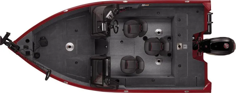 Slide: The Image of 2022 Tracker Pro Guide V-175 Combo boat interior with steering console and seating. - 7