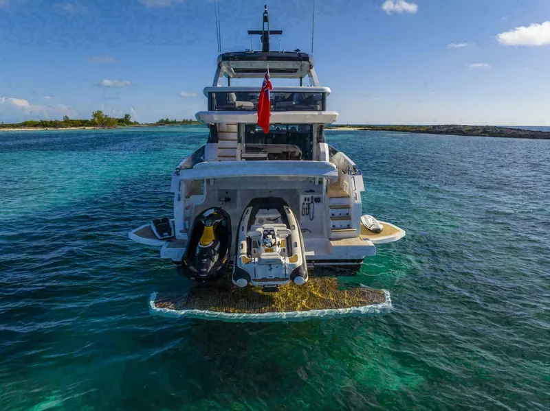 Slide: The Image of Luxurious bathroom in 2025 Pearl 72 yacht with modern fixtures and elegant design. - 26