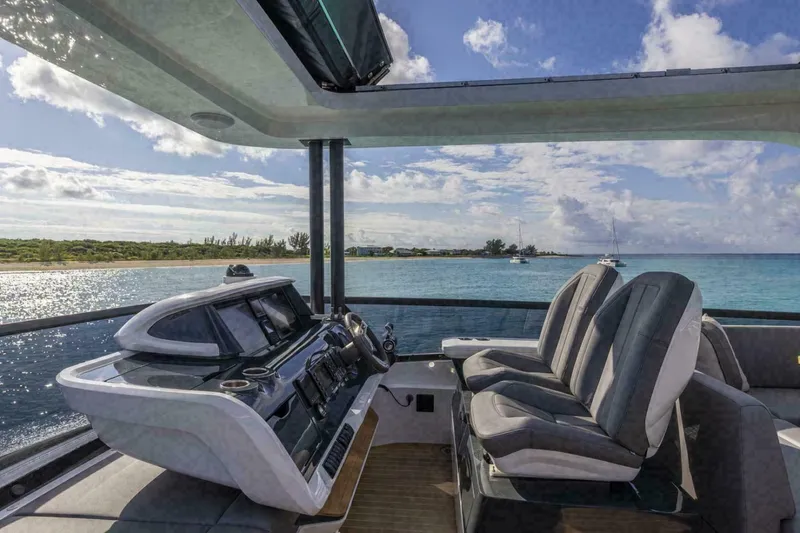 Slide: The Image of Modern interior of 2025 Pearl 72 yacht with sleek kitchen and cozy cabin. - 33