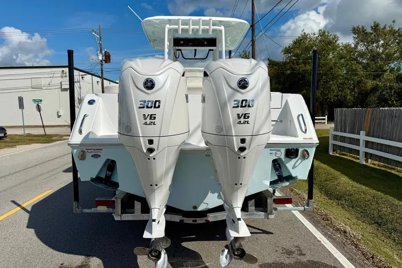 Slide: The Image of 2026 Sea Hunt Ultra 285 Coffin Box with twin Yamaha 300 V6 engines. - 3