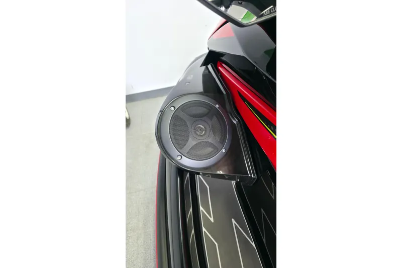 Slide: The Image of 2024 Kawasaki Jetski STX 160LX speaker detail, showcasing sleek design and audio features. - 2