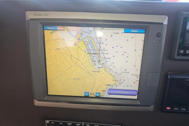 Slide: The Image of Garmin GPSmap 7212 displaying nautical chart on 2015 Cutwater 30 Command Bridge. - 11
