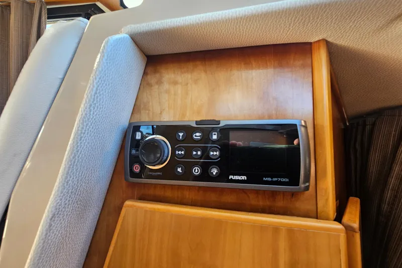 Slide: The Image of Fusion MS-IP700i stereo system on 2015 Cutwater 30 Command Bridge boat interior. - 48