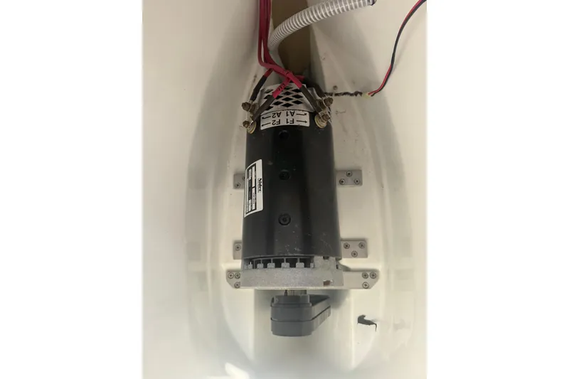 Slide: The Image of 2019 ElectraCraft 182TR motor component with wiring and mounting details. - 7
