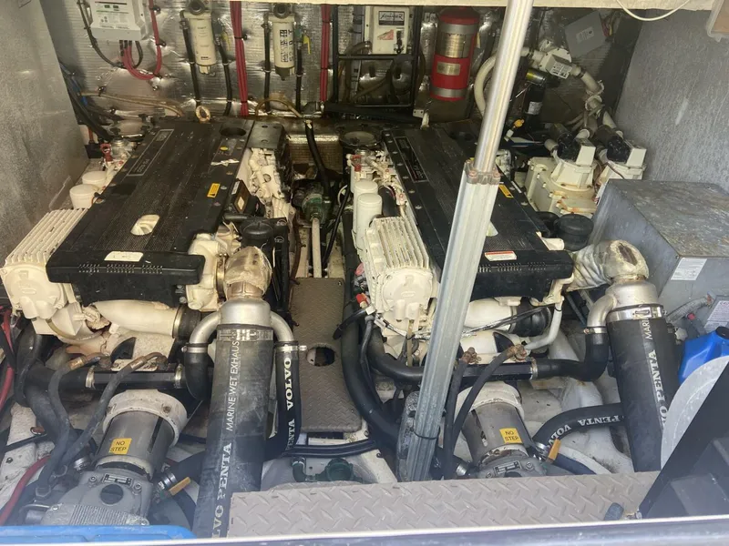 Slide: The Image of Engine room of 2011 Regal 46 Sport Coupe with dual Volvo Penta engines. - 15