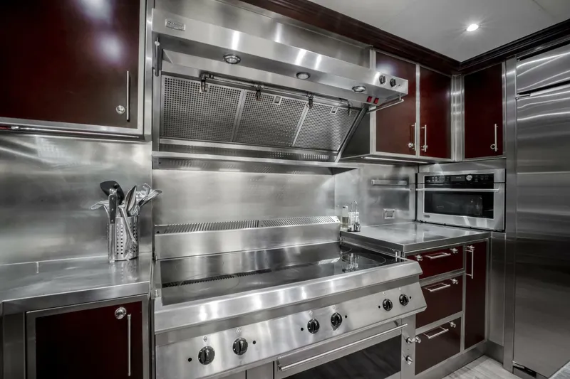 Slide: The Image of Luxurious stainless steel kitchen in 2009 Horizon Model Tri-Deck yacht. - 11