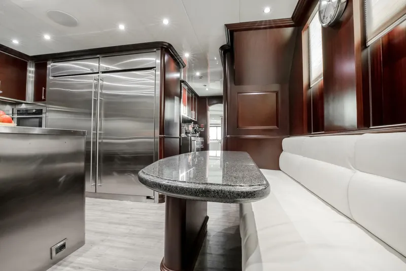 Slide: The Image of Luxurious yacht interior with modern kitchen and dining area, Horizon Model Tri-Deck 2009. - 12