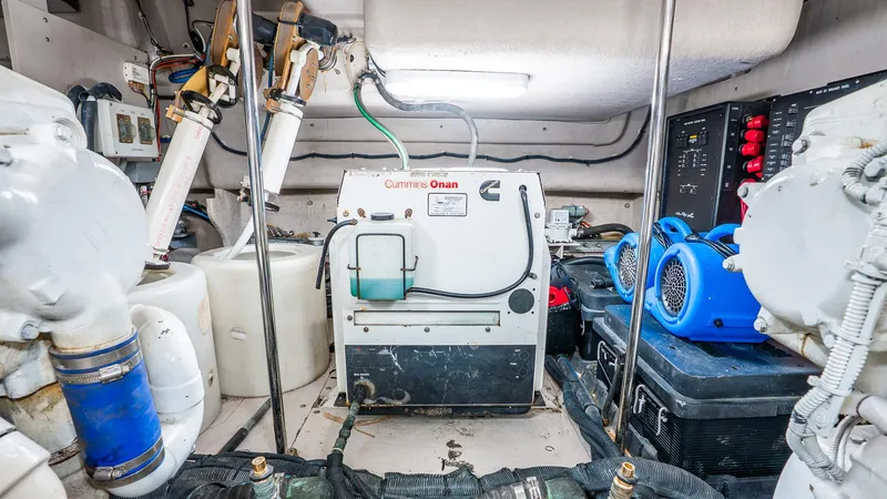 Slide: The Image of Engine room of 2008 Sea Ray Sundancer with generator and equipment. - 29