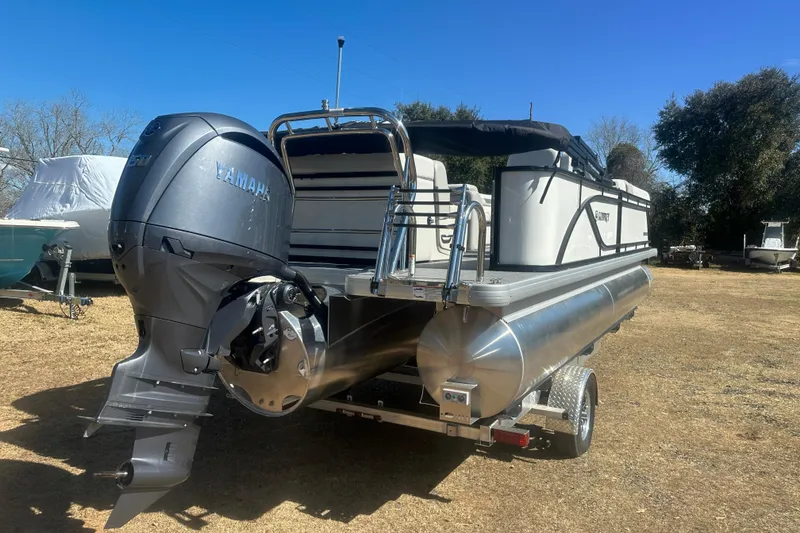 Slide: The Image of 2026 Godfrey Sweetwater 2286 Cruise Special Edition pontoon boat with Yamaha outboard motor. - 2