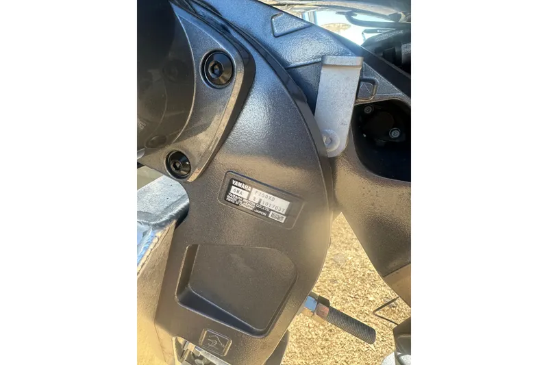 Slide: The Image of Close-up of a Yamaha motor on a 2026 Godfrey Sweetwater 2286 Cruise Special Edition boat. - 33