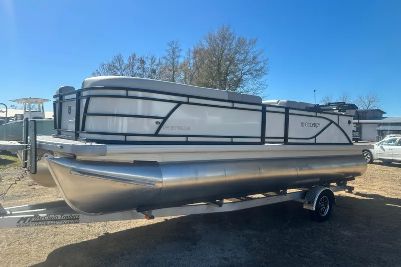 Slide: The Image of 2026 Godfrey Sweetwater 2286 Cruise Special Edition pontoon boat on trailer. - 5
