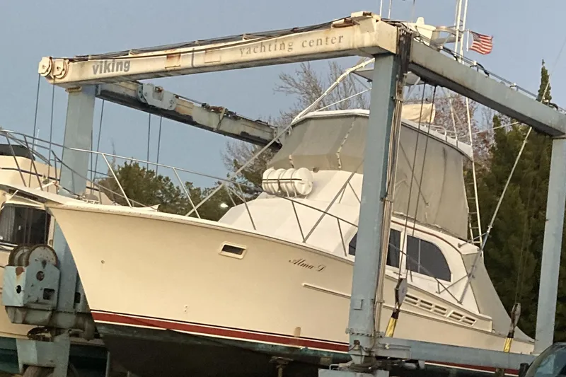 Slide: The Image of 1980 Jersey 40FT Convertible yacht at Viking Yachting Center. - 39