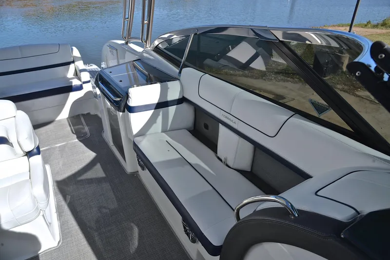 Slide: The Image of 2016 Formula 350 Crossover Bowrider interior with luxurious seating and sleek design. - 25