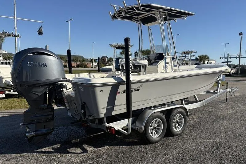 Slide: The Image of 2026 Bulls Bay 2200 XS boat on trailer with Yamaha outboard motor. - 3