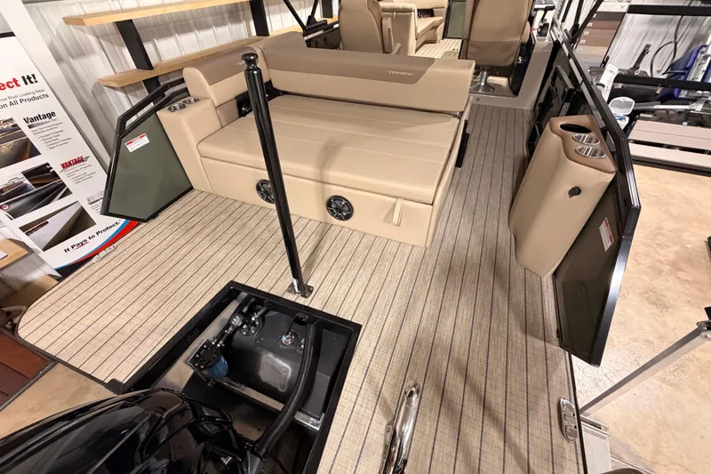 Slide: The Image of 2026 Veranda VR 265 VL boat interior with beige seating and modern amenities. - 7