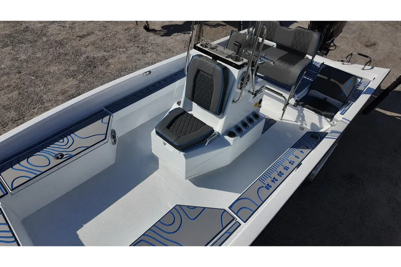 Slide: The Image of 2026 Xpress H22B Bay boat interior with sleek seating and modern design. - 9