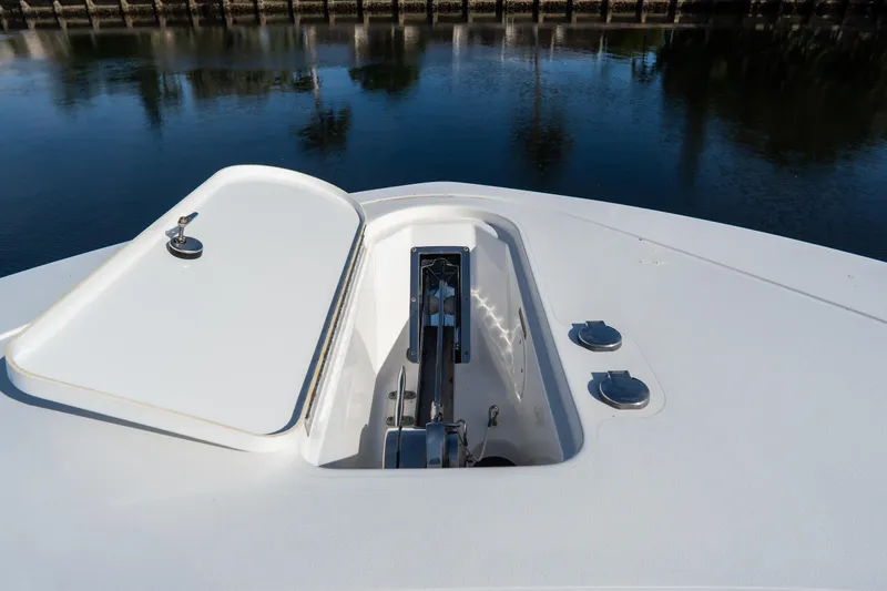 Slide: The Image of Bow anchor compartment of 2023 Tidewater 380 CC Adventure boat. - 75