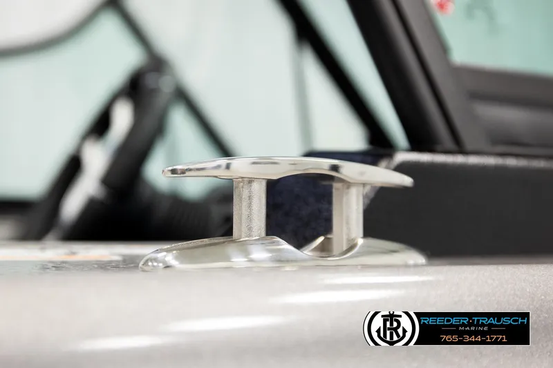 Slide: The Image of Close-up of a cleat on a 2026 Lund 1975 Tyee boat, Reeder-Trausch Marine. - 60