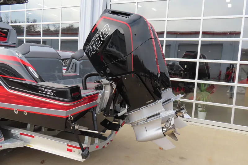 Slide: The Image of 2025 Sunsation 32 CCX boat with powerful Racing 400 outboard engine. - 4