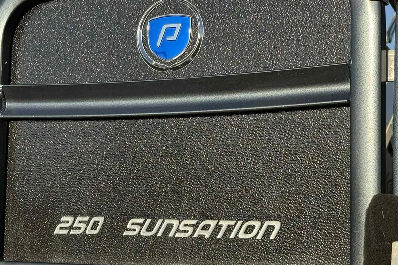 Slide: The Image of 2021 Premier 250 RE Sunsation LTD boat logo and model nameplate. - 9