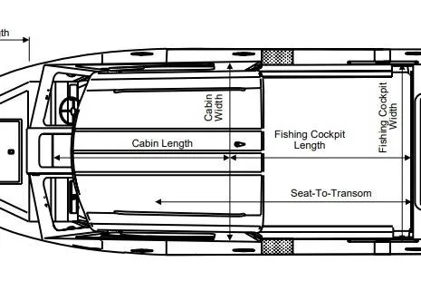 Slide: The Image of Top view schematic of 2026 Hewescraft 200 ProV ET HT boat layout. - 11
